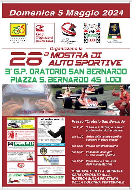 Domenica 5 maggio organizzeremo la 28a mostra di auto sportive